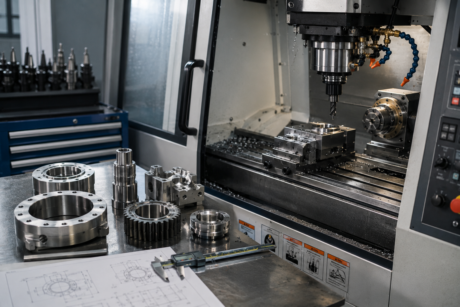POPYLabs CNC workshop with precision machine parts